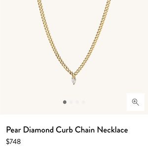 Pear Diamond Curb Chain Necklace